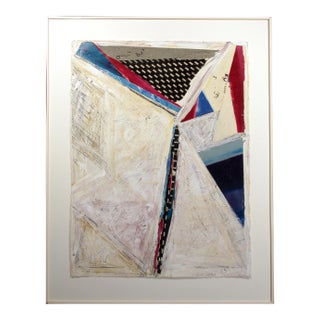 1990 "Inner Voice Nc2211" Abstract Mixed-Media Painting on Paper For Sale