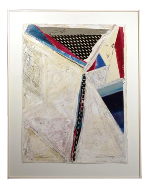 1990 "Inner Voice Nc2211" Abstract Mixed-Media Painting on Paper