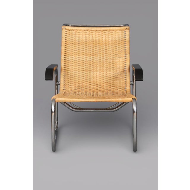 Rattan B35 Cantilever Chair and B64 Viennese Wicker Armchair by Marcel Breuer for Thonet, Set of 2 For Sale - Image 10 of 18