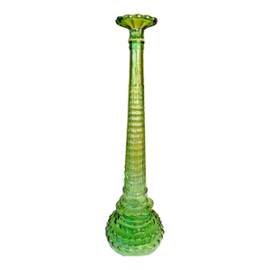 Vintage Mid Century Modern Empoli Italian Green Chianti Genie Bottle Decanter 22"