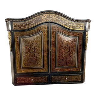 C1800's Napoleon III Ebonized/ Brass Marquetry Andre Charles Boulle Desk "Bonheur Du Jour" - Top Portion Only For Sale