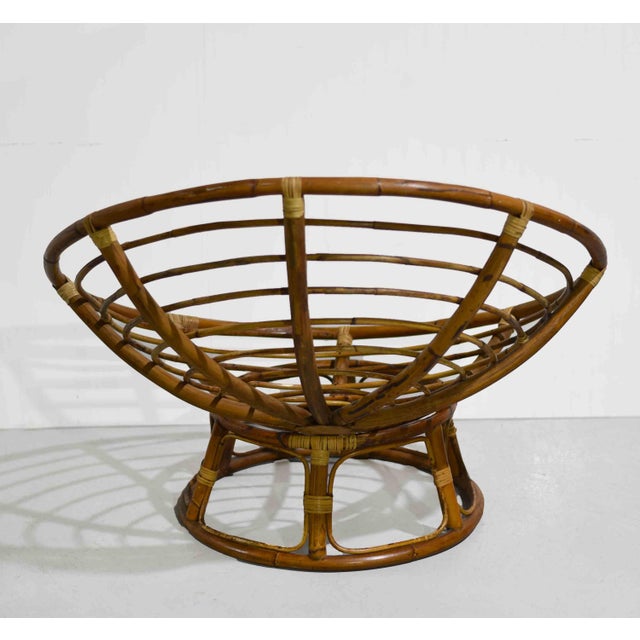 Brown Vintage Rattan Bamboo Papasan Chair For Sale - Image 8 of 10