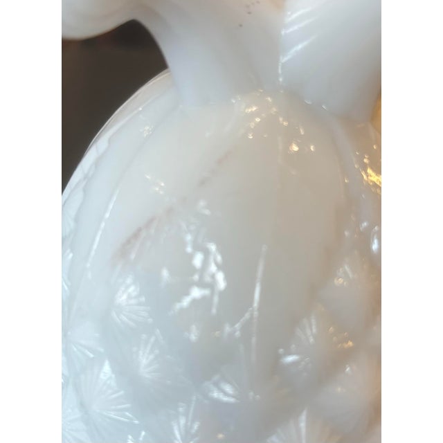 1900s Portieux Vallerysthal Pineapple Covered Dish White Opaline Milk Glass For Sale - Image 10 of 10