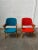Measurements: seat height 40cm, width 58cm, depth 60cm, total height 84cm. Set of two Scandinavian-style armchairs,...