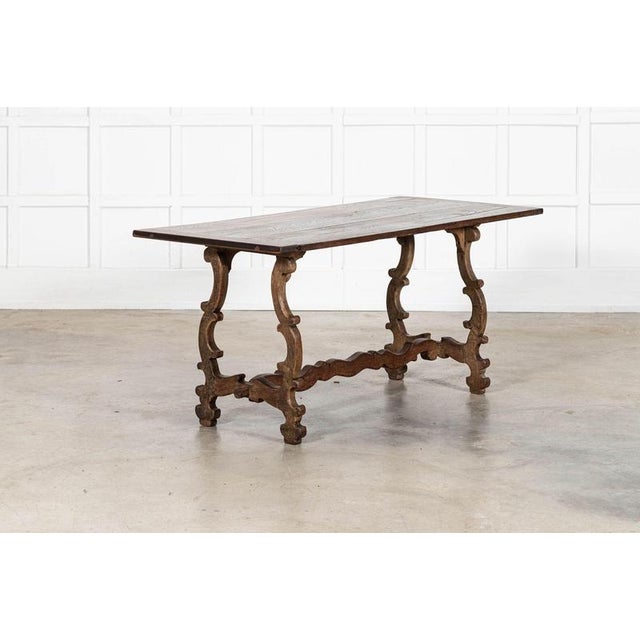 19th Century Spanish Oak Trestle Table, 1800s For Sale - Image 4 of 14