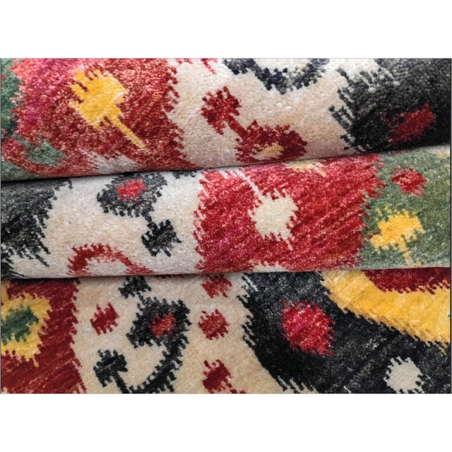 Textile Genuine Hand-Knotted Ikat Rug. 8'x 10'3" For Sale - Image 7 of 17