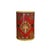Distressed Red Lotus Tibetan Style Jewel Tower Graphic Round Drum Table For Sale - Image 4 of 8