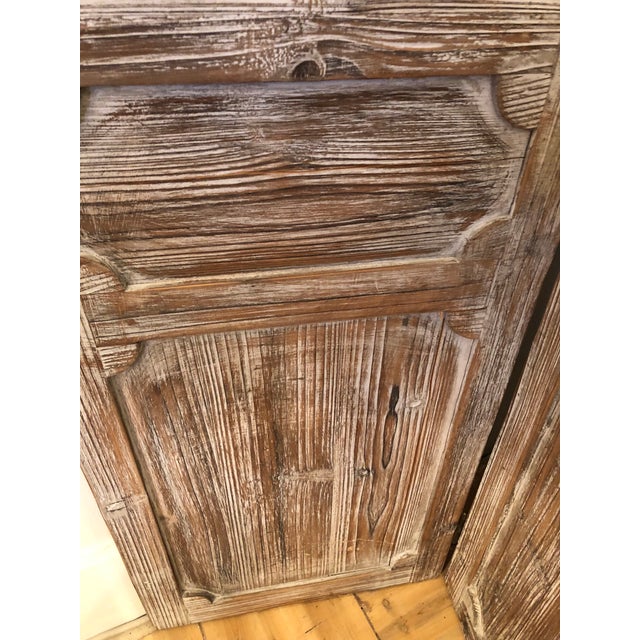 Distressed Wood 3 Panel Screen Room Divider Chairish