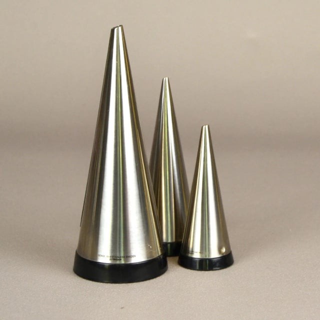 Retro collection by Pierre Forssell for GENSE. The collection consists of cone-shaped shakers for salt, pepper and sugar....