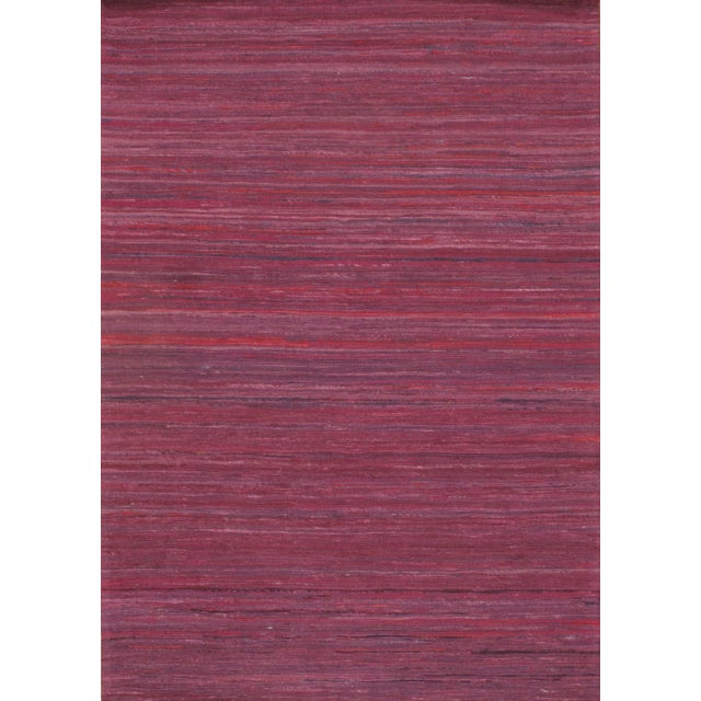 Modern Pasargad Purple Red Sari-Silk Modern Flat Weave Rug - 4' X 6' For Sale - Image 3 of 5