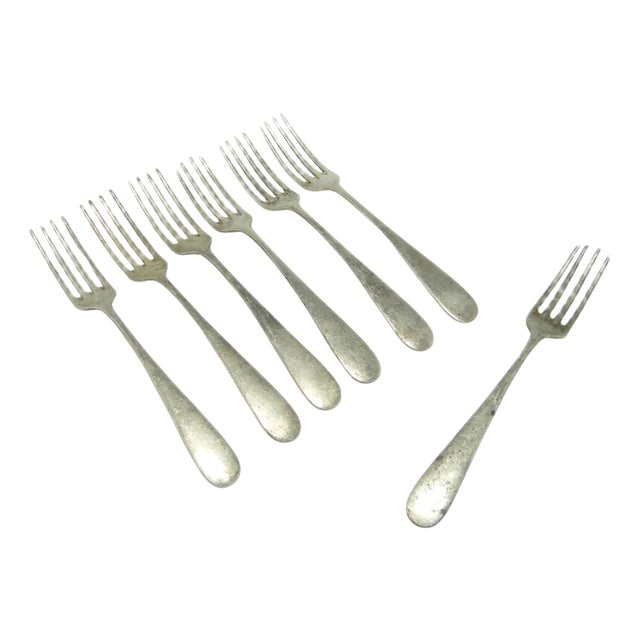 Art Deco Forks from Hefra, Poland, 1960s, Set of 7 For Sale