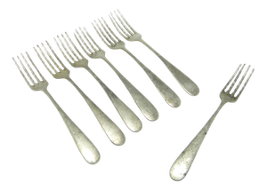 Art Deco Forks from Hefra, Poland, 1960s, Set of 7