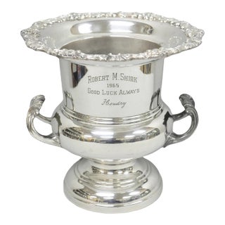 Vintage Fb Rogers Silver Plated Trophy Cup Champagne Chiller Ice Bucket Engraved For Sale