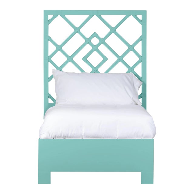 Darien Bed Twin Extra Long - Turquoise For Sale