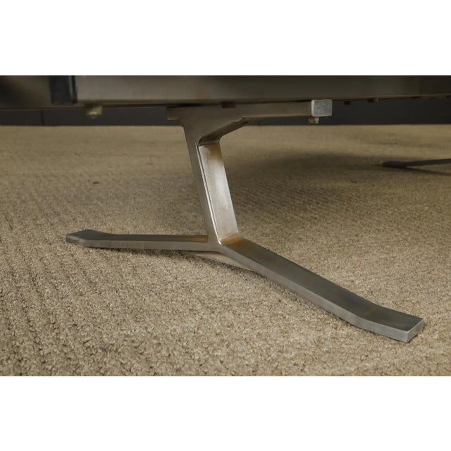 Mid-Century Modern Heavy Steel Airport Tandem Sofa, Circa 1950s For Sale - Image 16 of 18