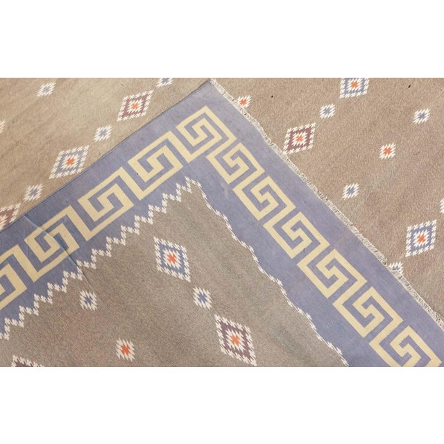 Textile Doris Leslie Blau Vintage Indian Dhurrie Rug For Sale - Image 7 of 9
