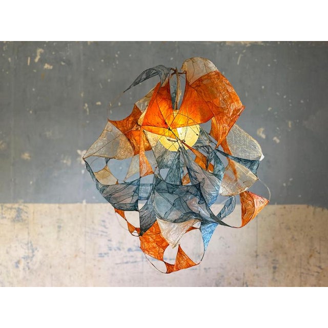 Multi Léa Pendant Lamp in Bio Material with Natural Dyes by Thibault Philip For Sale - Image 6 of 7