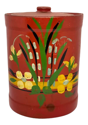 1940’s Hand Painted Stoneware Cookie Jar