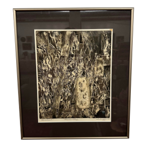 1961 Abstract Studio Proof “Garden” by H Norman Schnepf Block Print