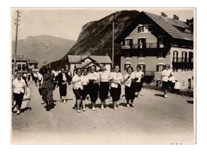 Girl in Mountains on School Holiday, Vintage Photograph, 1930s