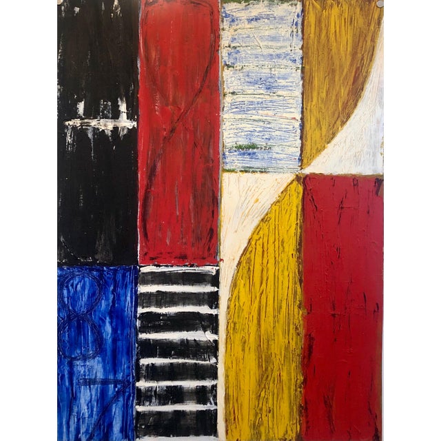 Oil paint on heavy tar paper. Hand signed and dated verso. Joan Kahn (USA 1953-) grew up in New York City; Princeton, New...