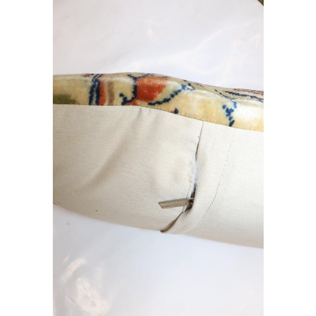 Persian Vintage Zabihi Collection Persian Tabriz Bolster Pillow For Sale - Image 3 of 4