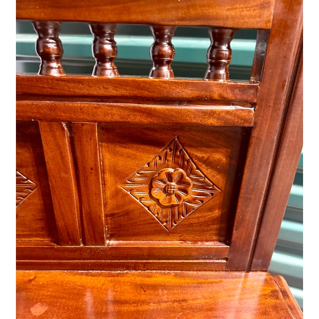 Mid 20th Century Mahogany Hall Tree With Mirror For Sale - Image 6 of 12
