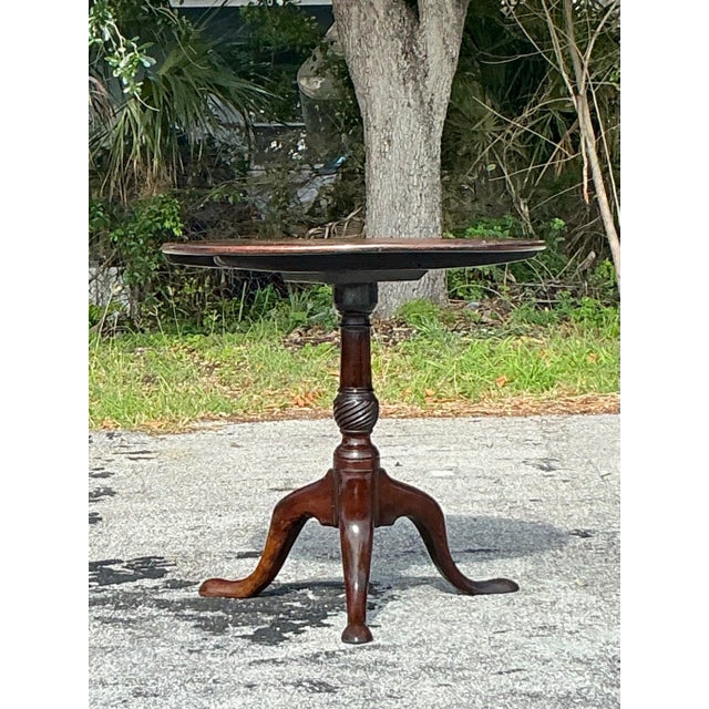 Vintage Regency Tilt Top Side Table For Sale In West Palm - Image 6 of 10