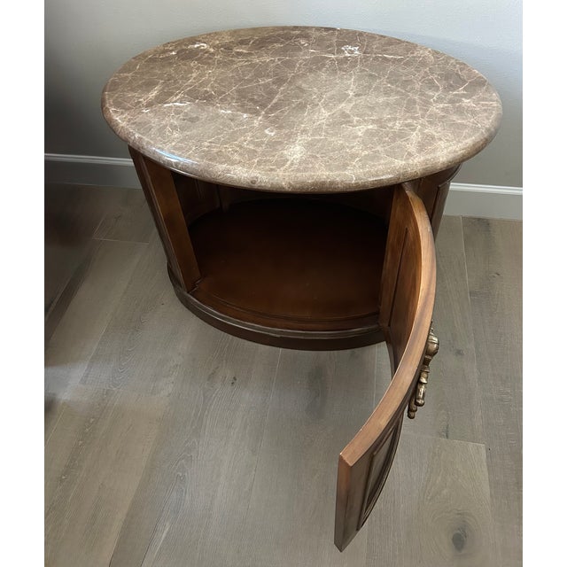 Mid 20th Century Henredon Side/Accent Table With Marble Top For Sale - Image 5 of 10