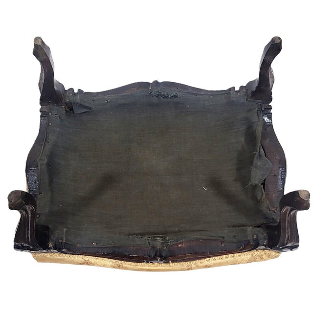 American Victorian 19th C Carved Mahogany Upholstered Footstool Bench For Sale - Image 12 of 12