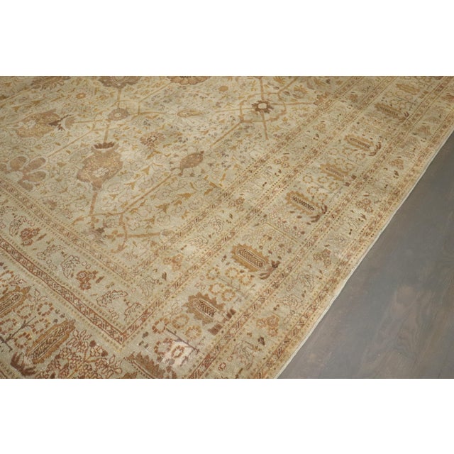 Antique Zabihi Collection Persian Tabriz Carpet For Sale - Image 9 of 10