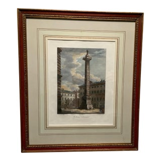 1834 Domenico Amici Engraving "Colonna Antonina" Rome Provenance Custom Framed by J. Pocker & Son, Nyc For Sale