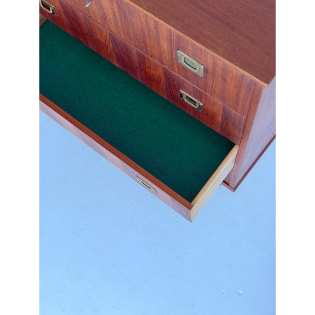 Gold Danish Teak Chest of Drawers, 1960s For Sale - Image 8 of 10