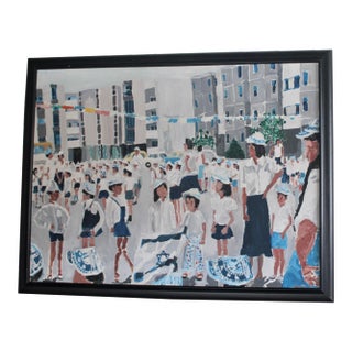 "That's Me in the Middle" Children and Israel's Independence Day, Acrylic on Canvas For Sale