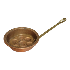 Mid-20th Century Turkish Copper Egg Pan With Brass Handle