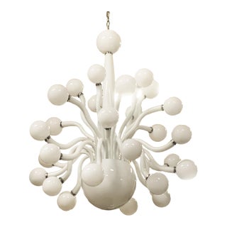 Huge Contemporary Pop Milky-White Murano Glass Chandelier by Simoeng For Sale