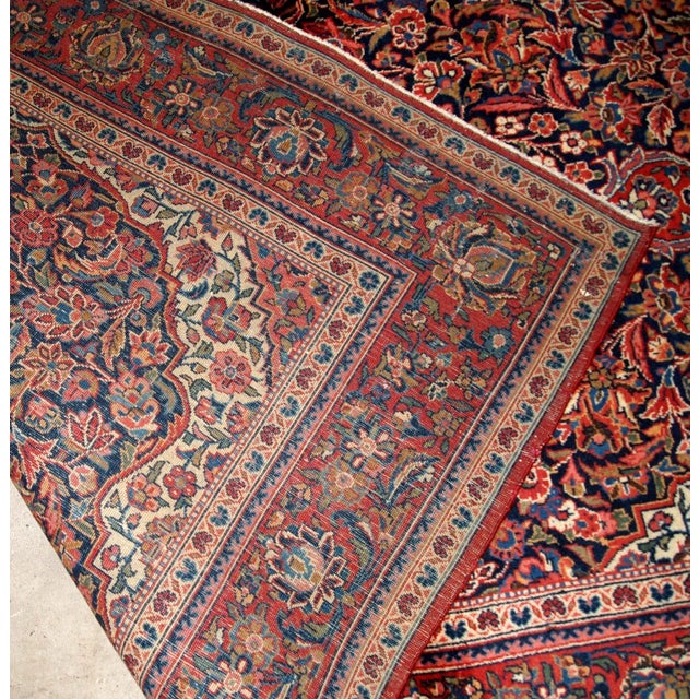 1910s Handmade Antique Persian Kashan Rug 4.1' X 6.2' For Sale - Image 9 of 10