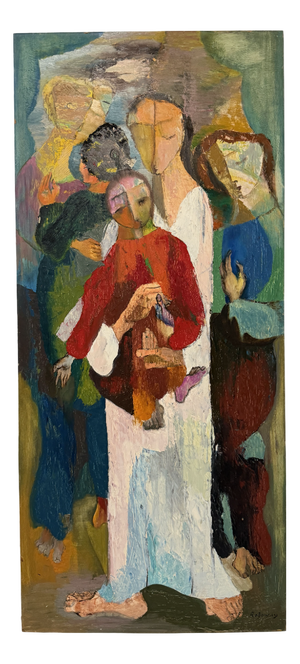 Alfred Rogoway, Figurative Composition, 1960, Oil on Panel