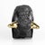Mid-Century Modern Otto Keramik Ceramic Bull Buffalo Figurine Black Gold Horns Germany For Sale - Image 4 of 12
