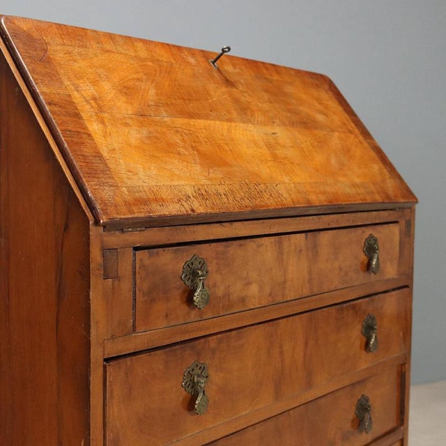 Brown Small English Mahogany Bureau For Sale - Image 8 of 15