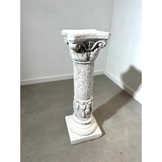 Antique-Style Sculptural Pedestal Column For Sale - Image 3 of 5