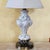 Mid 20th Century Vintage Italian Capodimonte Style Porcelain Table Lamp With Scrollwork & Bronze-Tone Base For Sale - Image 5 of 18