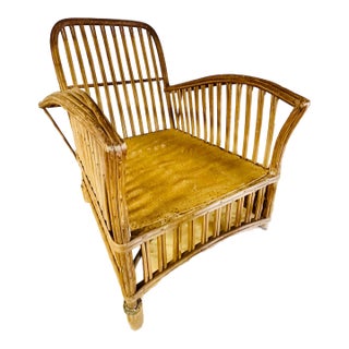 Early Mid-Century Stick Reed Lounge Chair in the Style of Heywood-Wakefield For Sale