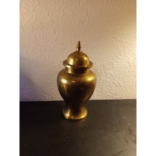 Asian 1980s Brass Lidded Urn Vase For Sale - Image 3 of 6