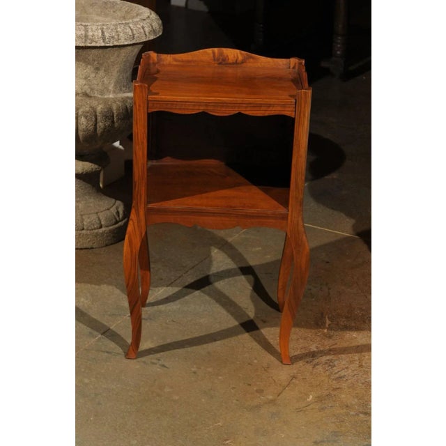 Wood 19th Century French Louis XV Style Wooden Bedside Table with Open Shelf For Sale - Image 7 of 12