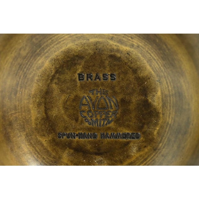 Brass Arthur Cole for Avon Coppersmith Arts & Crafts Hammered Brass Ruffled Edge Ashtray or Catchall, 1930s For Sale - Image 8 of 10