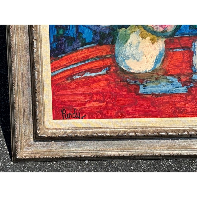Wood Original Mid-Century American Original Oil on Canvas Interior Scene - Portrait of a Lady - 1961 For Sale - Image 7 of 9