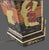 Vintage Asian Black Lacquer Hexagonal Figural Chinoiserie Table Lamp For Sale - Image 9 of 12