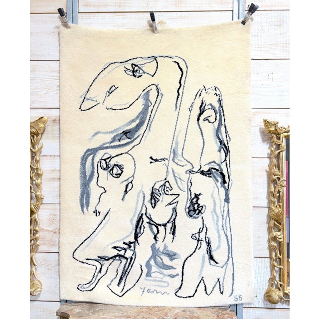 Large Scandinavian Abstract Wool Tapestry, Attributed to Asger Jorn (CoBrA), circa 1955 Attributed to: Asger Jorn Origin:...