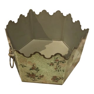 1990s Vintage Italian Hexagon Tole Planter For Sale